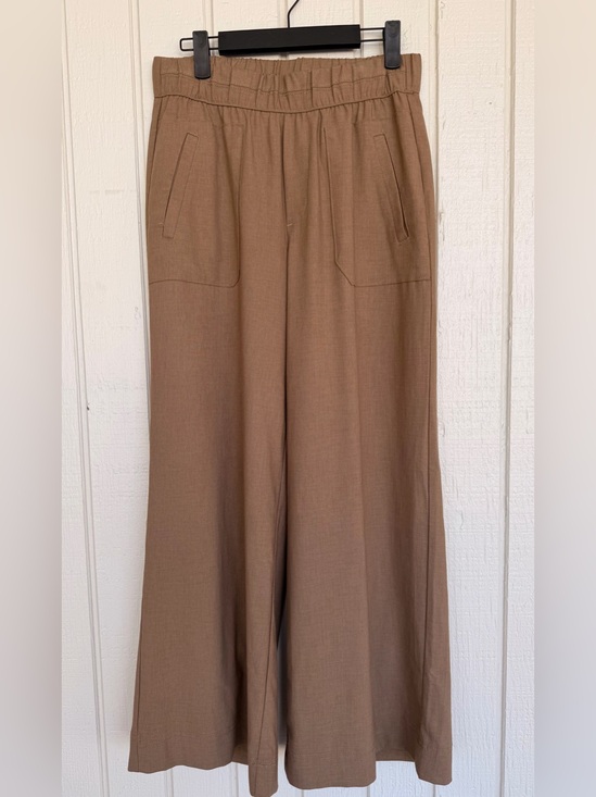 Democracy Pants - Democracy Petite Medium Wide-Leg Pull-On Pants in Camel Brown
